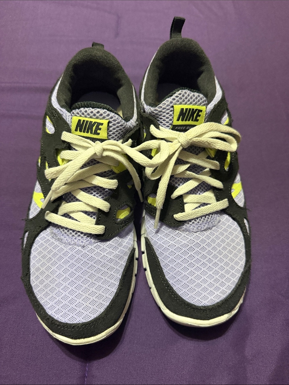 Nike Youth Lavender, Black and Yellow Athletic Sneakers